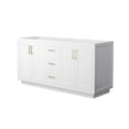 thumbnail image 1 of Wyndham Collection Miranda 66" No-Sink Wood Double Bathroom Vanity in White/Gold, 1 of 4