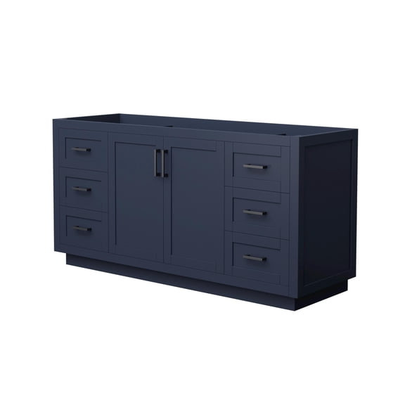 Wyndham Collection Miranda 66" No-Sink Wood Single Bathroom Vanity in Blue/Black