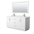 thumbnail image 1 of Wyndham Collection Miranda 66" Plywood Double Bathroom Vanity in White/Nickel, 1 of 7