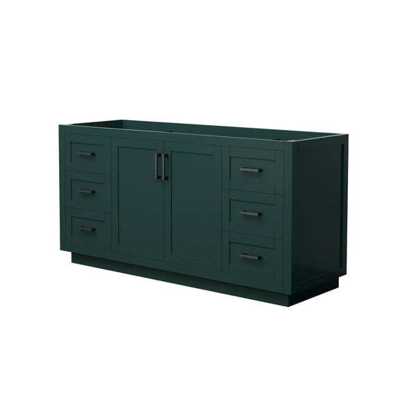 Wyndham Collection Miranda 66" Plywood Single Bathroom Vanity in Black/Green