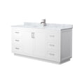 thumbnail image 1 of Wyndham Collection Miranda 66" Plywood Single Bathroom Vanity in Nickel/White, 1 of 6