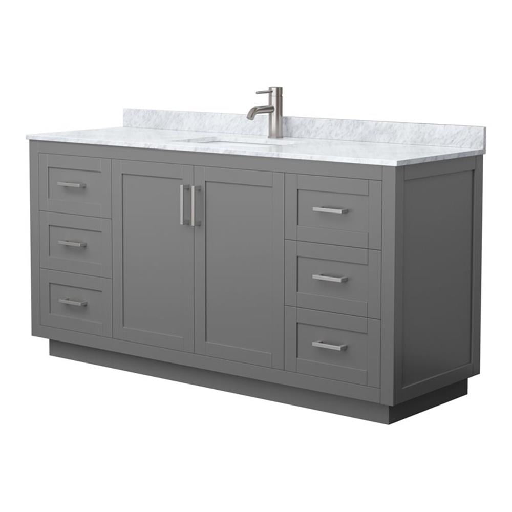 Miranda 66" Dark Gray Marble Top Single Bathroom Vanity