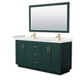 thumbnail image 1 of Wyndham Collection Miranda 66" Wood&Marble Double Bathroom Vanity in Green/Gold, 1 of 7
