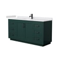 thumbnail image 1 of Wyndham Collection Miranda 66" Wood Single Bathroom Vanity in Green/Matte Black, 1 of 6