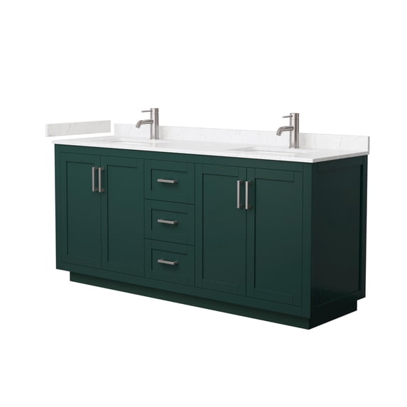 Wyndham Collection Miranda 72" Veneer Wood Double Bathroom Vanity in Green