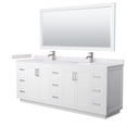 thumbnail image 1 of Wyndham Collection Miranda 84" Wood Double Bathroom Vanity in White/Nickel, 1 of 7