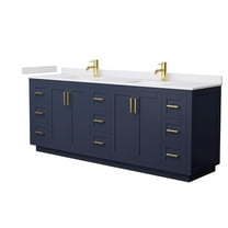 Wyndham Collection Miranda 84" Wood Double Bathroom Vanity in Blue/Brushed Gold
