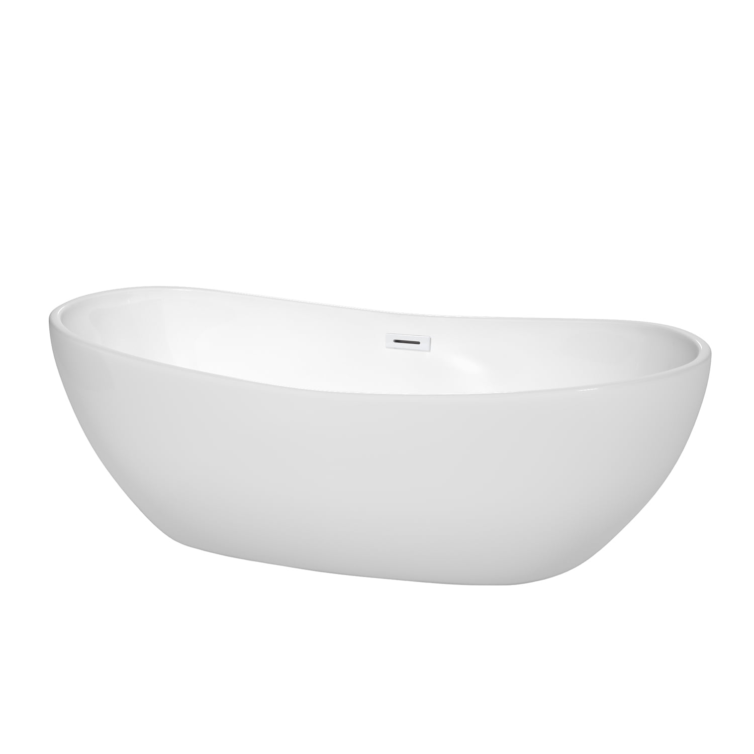 Rebecca 70'' White Acrylic Freestanding Soaking Bathtub