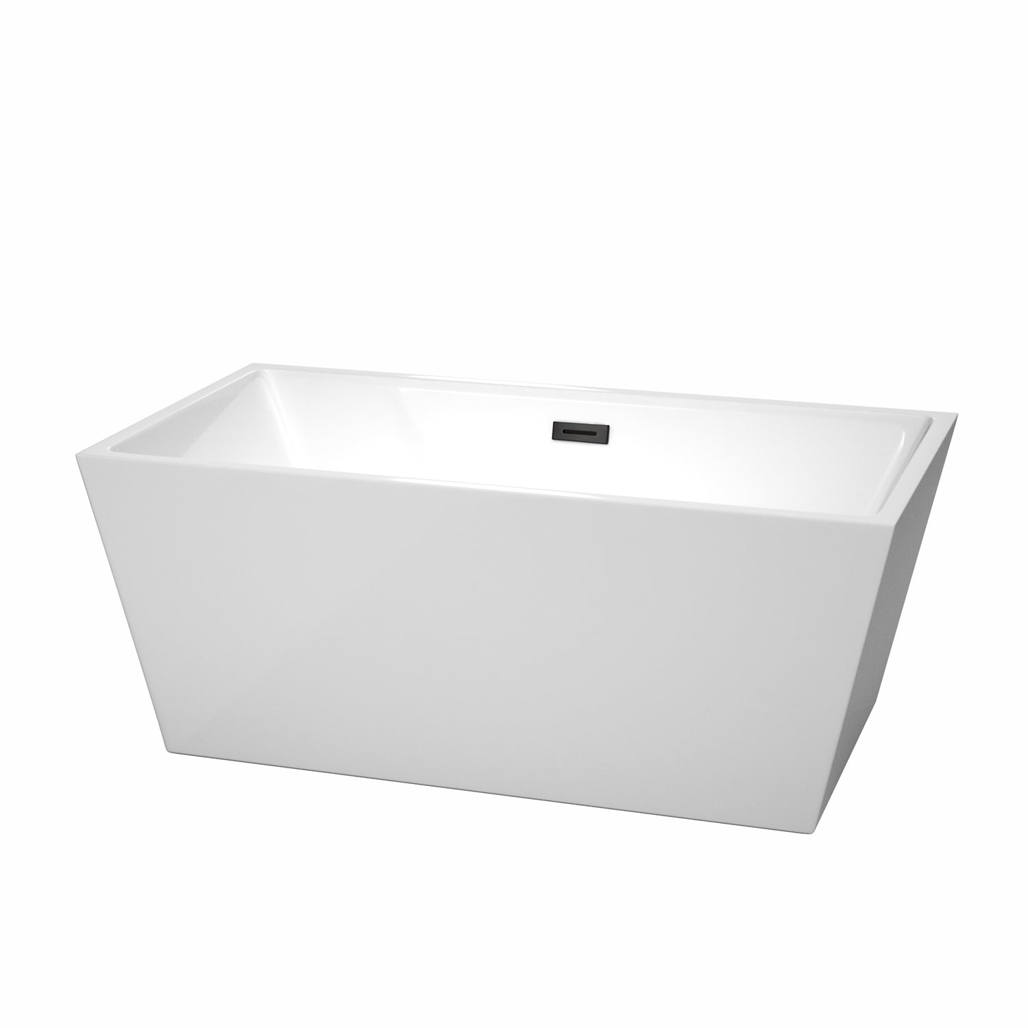Sara 59'' Matte Black and White Acrylic Freestanding Bathtub
