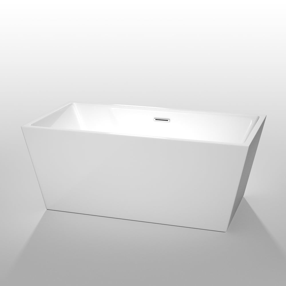 Sara 59'' White Acrylic Freestanding Soaking Bathtub