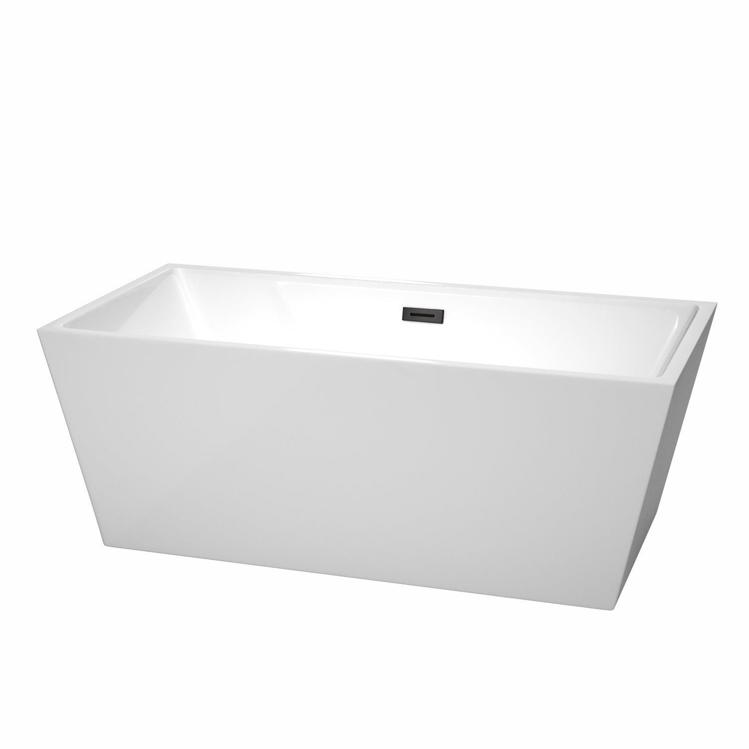Sara 63'' White Acrylic Freestanding Soaking Bathtub