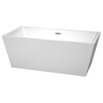 thumbnail image 1 of Sara 63" Freestanding Bathtub in White with Brushed Nickel Drain and Overflow Trim, 1 of 3