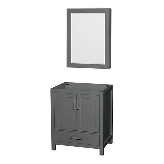 Wyndham Collection Sheffield 29" No-Sink Wood Single Bathroom Vanity in Gray