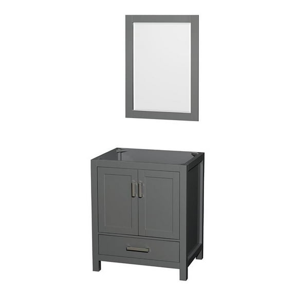 Wyndham Collection Sheffield 29" Wood Single Bathroom Vanity in Dark Gray