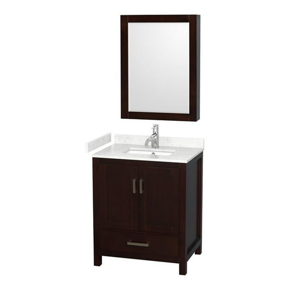 Wyndham Collection Sheffield 30" 2-door Metal Single Bathroom Vanity in Espresso