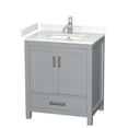 thumbnail image 1 of Wyndham Collection Sheffield 30" Carrara Marble Single Bathroom Vanity in Gray, 1 of 4