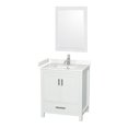 thumbnail image 1 of Wyndham Collection Sheffield 30" Carrara Marble Single Bathroom Vanity in White, 1 of 3