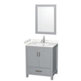 thumbnail image 1 of Wyndham Collection Sheffield 30" Metal Single Bathroom Vanity in Gray/White, 1 of 4