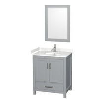 Wyndham Collection Sheffield 30" Metal Single Bathroom Vanity in Gray/White