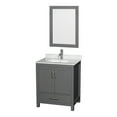 thumbnail image 1 of Wyndham Collection Sheffield 30 Inch Single Bathroom Vanity in Dark Gray, White Carrara Marble Countertop, Undermount Square Sink, and 24 Inch Mirror, 1 of 3