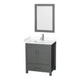 thumbnail image 1 of Wyndham Collection Sheffield 30" Mirror Wood Single Bathroom Vanity in Dark Gray, 1 of 3