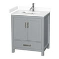 thumbnail image 1 of Wyndham Collection Sheffield 30" No Mirror Metal Single Bathroom Vanity in Gray, 1 of 3