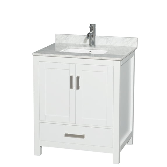 Wyndham Collection Sheffield 30" Solid Wood Single Bathroom Vanity in White