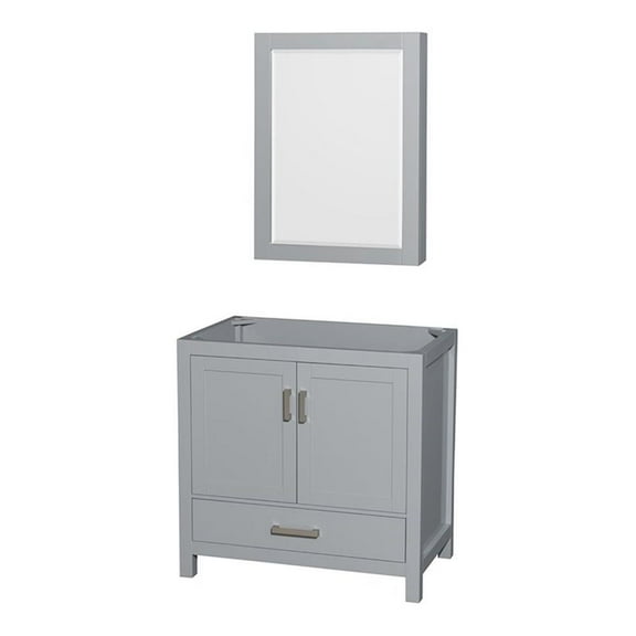Wyndham Collection Sheffield 35" No-Sink Wood Single Bathroom Vanity in Gray
