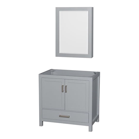 Wyndham Collection Sheffield 35" No-Sink Wood Single Bathroom Vanity in Gray