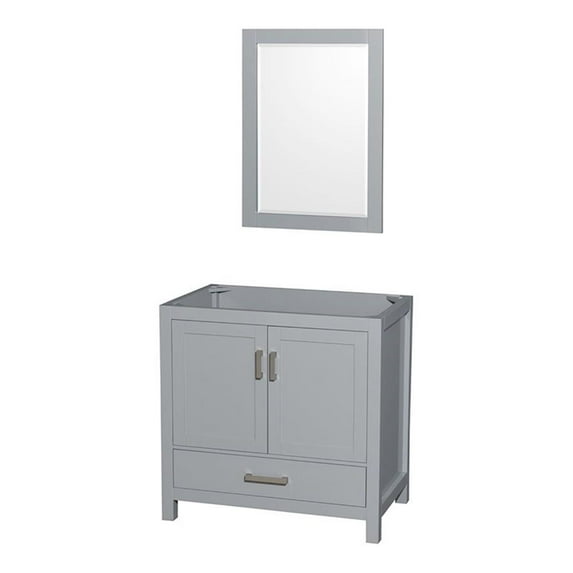 Wyndham Collection Sheffield 35" No Sink Wood Single Bathroom Vanity in Gray