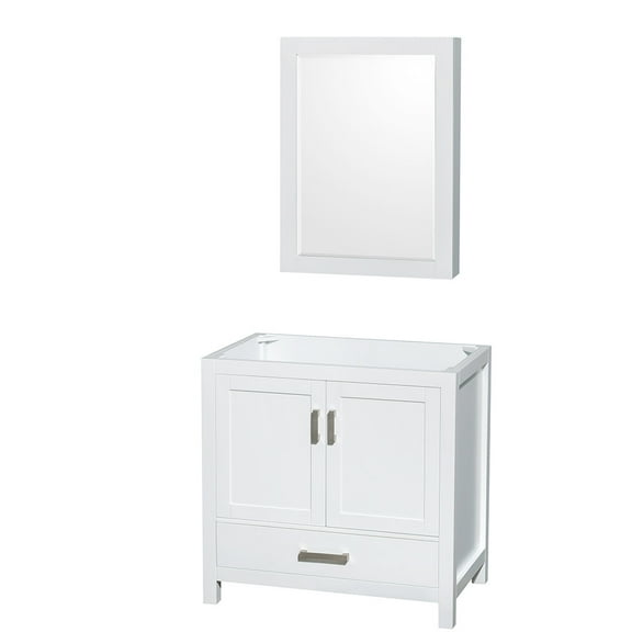 Wyndham Collection Sheffield 35" No-Sink Wood Single Bathroom Vanity in White