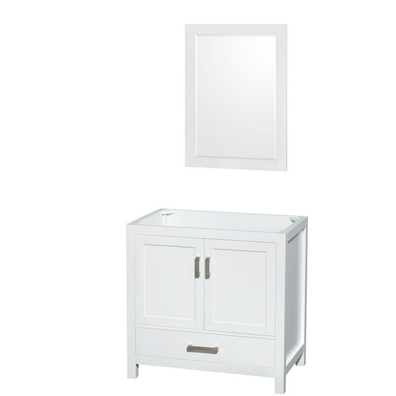 Wyndham Collection Sheffield 35" No Sink Wood Single Bathroom Vanity in White