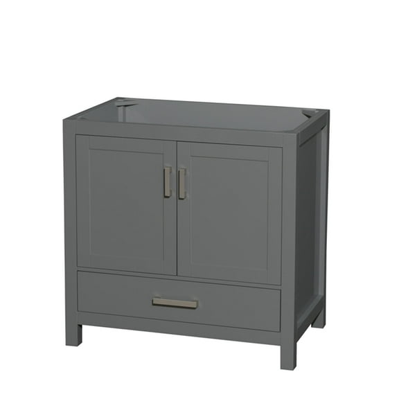Wyndham Collection Sheffield 36 Inch Single Bathroom Vanity in Dark Gray, No Countertop, No Sink, and No Mirror