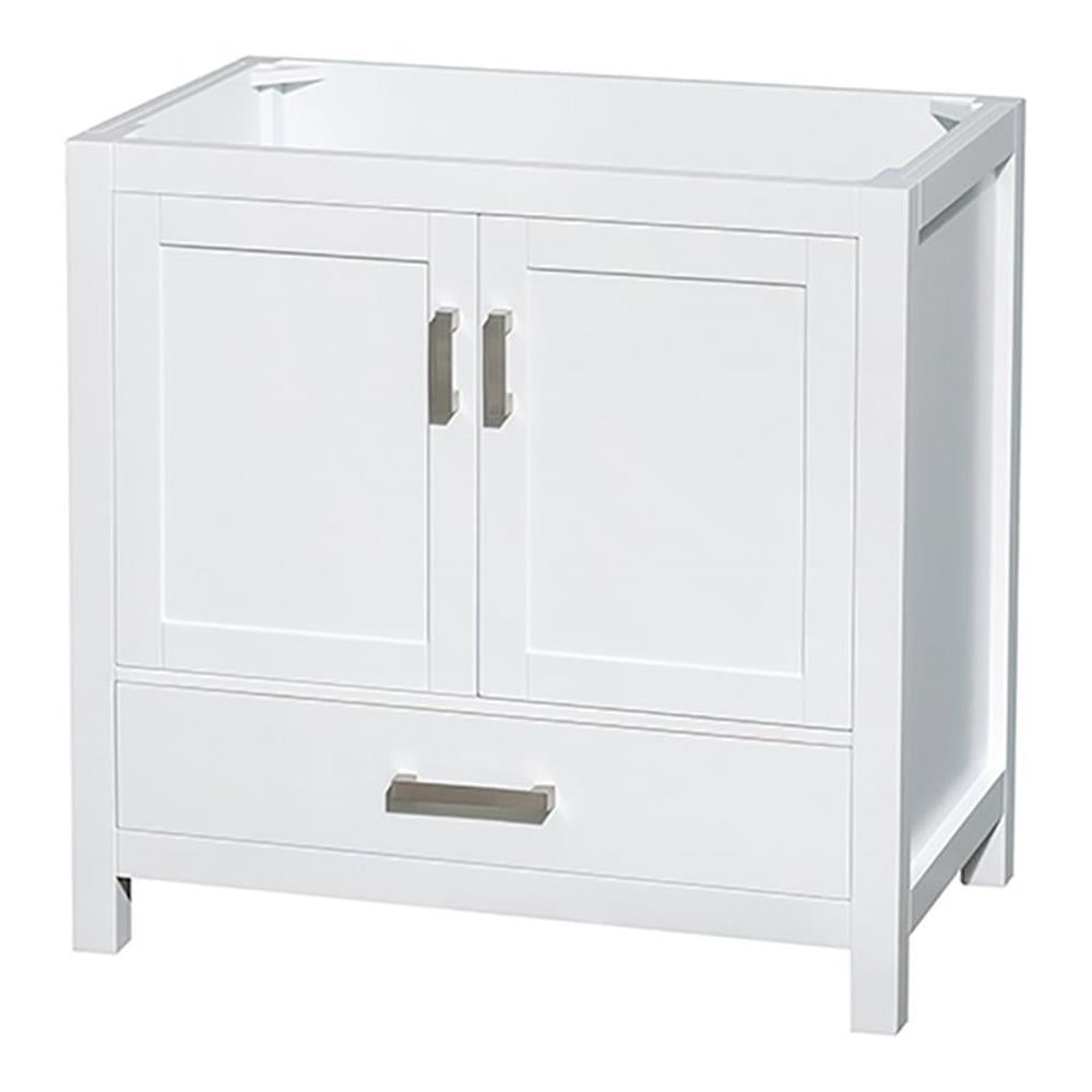 Sheffield 35" Elegant White Solid Wood Single Bathroom Vanity Base