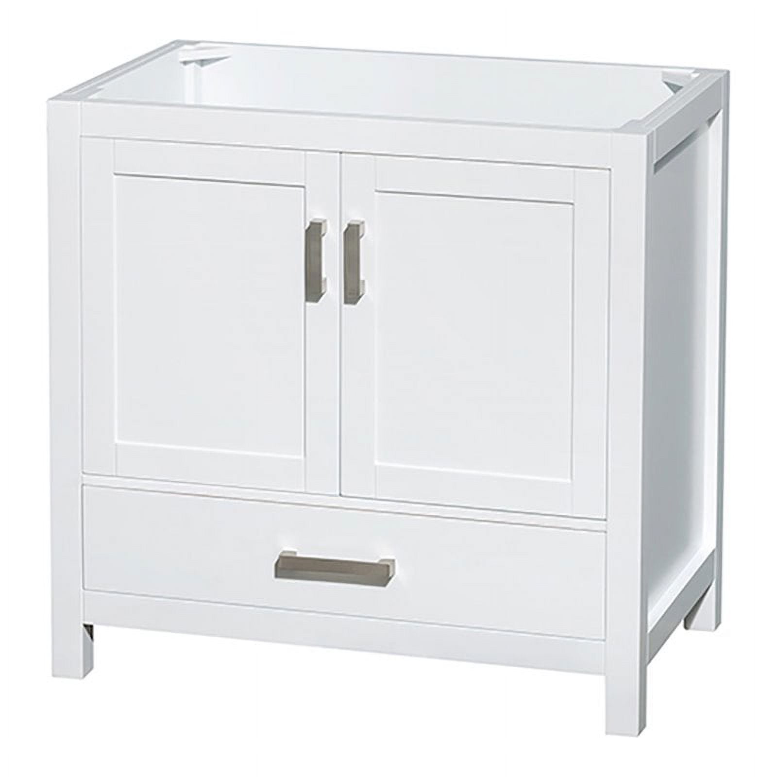 Sheffield 35" Elegant White Solid Wood Single Bathroom Vanity Base