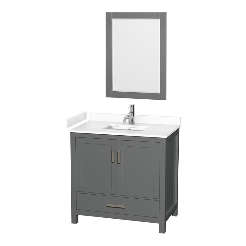 Wyndham Collection Sheffield 36 Inch Wood Single Bathroom Vanity in ...