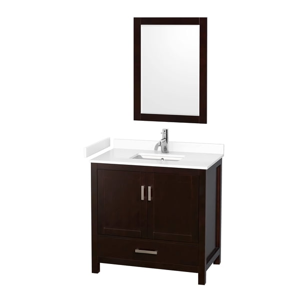 Wyndham Collection Sheffield 36" Metal Single Bathroom Vanity in Espresso