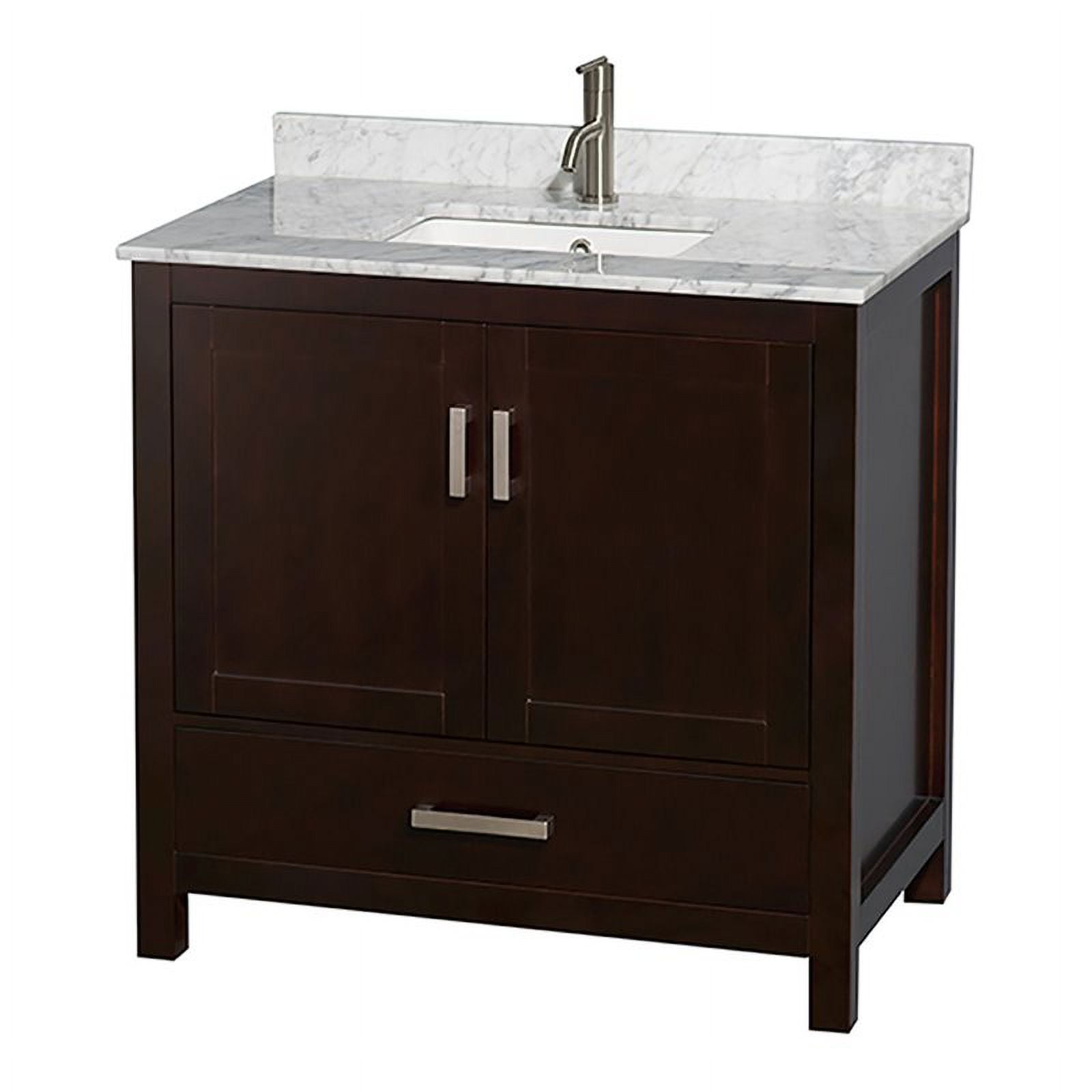Sheffield Espresso 36'' Freestanding Single Bathroom Vanity with Stone Top