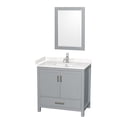 thumbnail image 1 of Wyndham Collection Sheffield 36" Mirror Wood Single Bathroom Vanity in Gray, 1 of 4