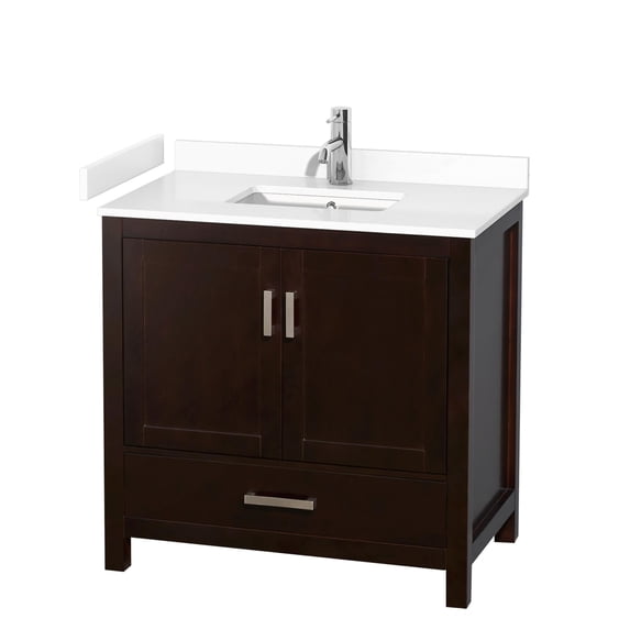 Wyndham Collection Sheffield 36" Wood Single Bathroom Vanity in Espresso