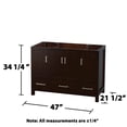 thumbnail image 1 of Wyndham Collection Sheffield 47" Mirror Wood Single Bathroom Vanity in Espresso, 1 of 7