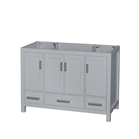 Wyndham Collection Sheffield 47" No Mirror Wood Single Bathroom Vanity in Gray
