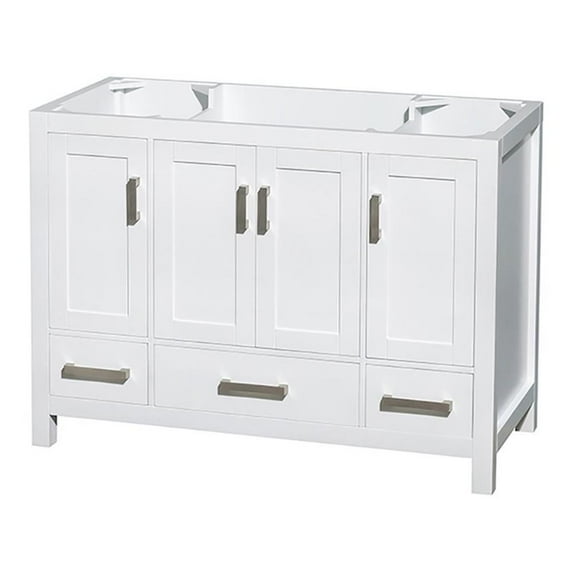 Wyndham Collection Sheffield 47" No Sink Wood Single Bathroom Vanity in White