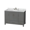 thumbnail image 1 of Wyndham Collection Sheffield 48" Metal Single Bathroom Vanity in Dark Gray/White, 1 of 4