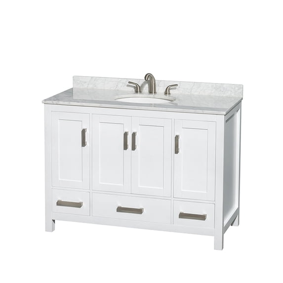 Wyndham Collection Sheffield 48" Metal Single Bathroom Vanity in White/Chrome