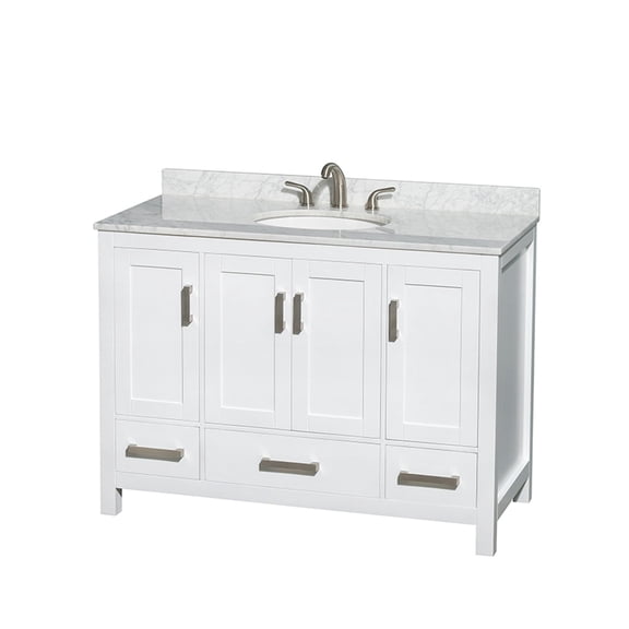 Wyndham Collection Sheffield 48" Metal Single Bathroom Vanity in White/Chrome