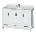 thumbnail image 1 of Wyndham Collection Sheffield 48" Metal Single Bathroom Vanity in White/Chrome, 1 of 3