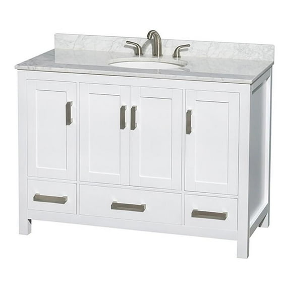 Wyndham Collection Sheffield 48" Metal Single Bathroom Vanity in White/Chrome