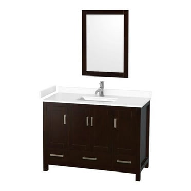 Wyndham Collection Sheffield 48" Mirror Wood Single Bathroom Vanity in Espresso