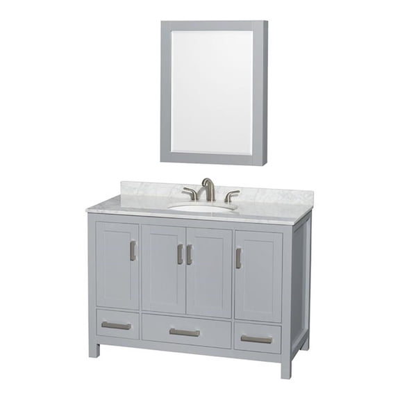Wyndham Collection Sheffield 48" Wood Single Bathroom Vanity in Chrome/Gray